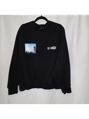 Men's H&M Black Oversized Fit Sweatshirt XL with Graphic